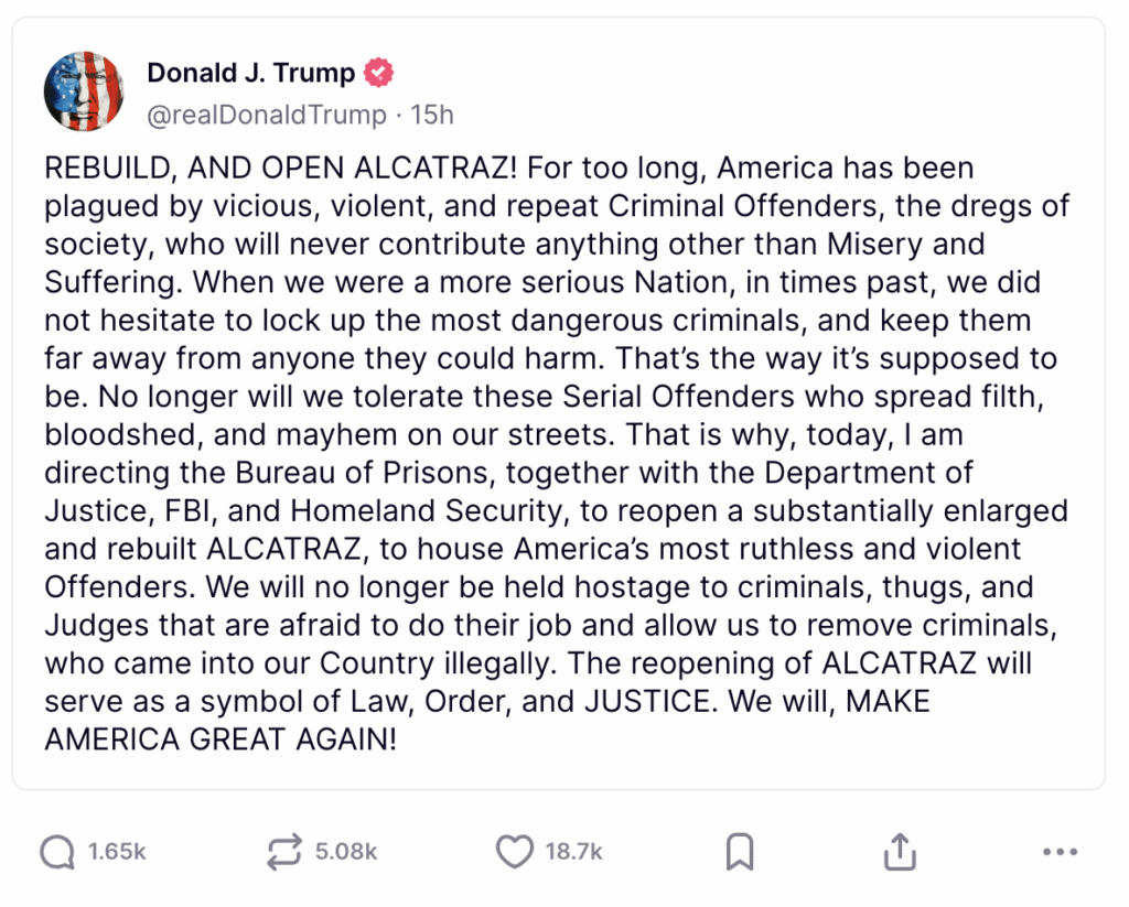 trump alcatraz taasavamine