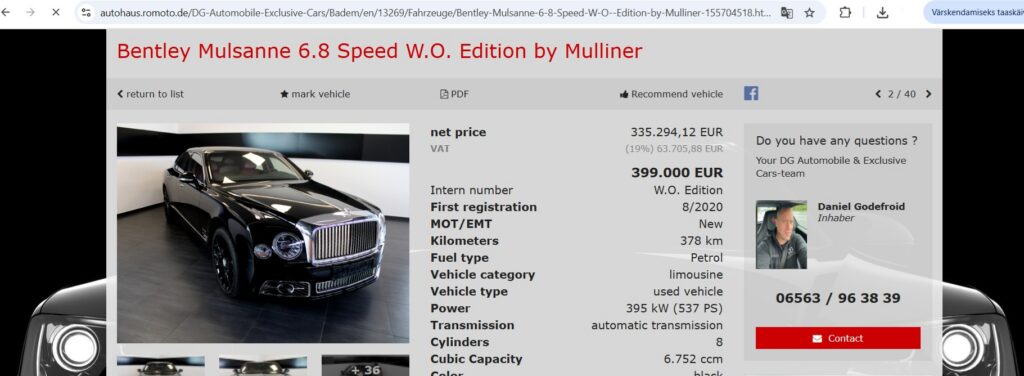 veebikelmus automüük saksamaa automüügikuulutus