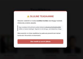 Selline teadaanne avaneb, kui avada suunamudija Malluka ja tema abikaasa Tomas Märten Legrant'i loodud veebileht ettevaatust.ee