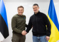 Hanno Pevkur ja Ukraina kaitseminister Mykhailo Fedorov. Foto: Ukraina kaitseministeerium