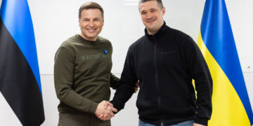 Hanno Pevkur ja Ukraina kaitseminister Mykhailo Fedorov. Foto: Ukraina kaitseministeerium