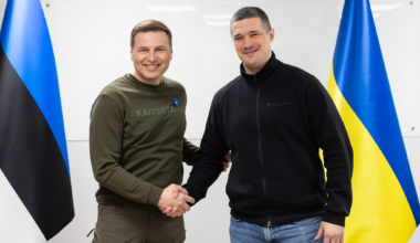 Hanno Pevkur ja Ukraina kaitseminister Mykhailo Fedorov. Foto: Ukraina kaitseministeerium