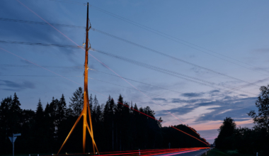 Elektrimast Sookurg Tallinna-Tartu maantee ääres. Foto: Elering